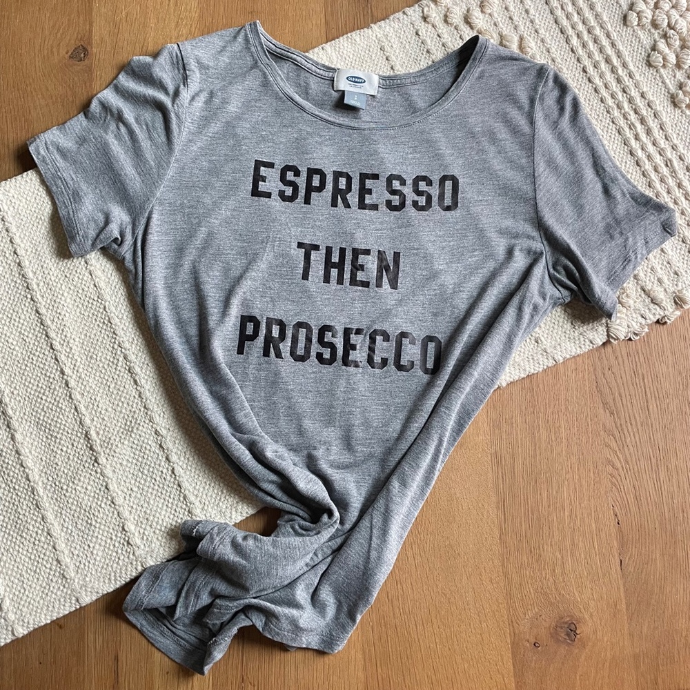 Grey Old Navy Espresso Then Prosecco Graphic Tee